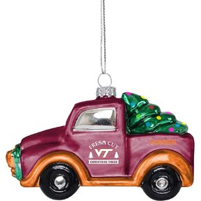 FOCO NCAA Unisex-Adult NCAA Team Logo Hanging Tree Holiday Blown Glass Truck Ornament