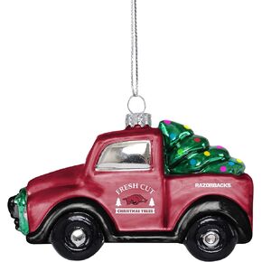 FOCO NCAA Unisex-Adult NCAA Team Logo Hanging Tree Holiday Blown Glass Truck Ornament