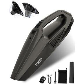 TANYO Handheld Vacuum Cleaner Cordless 12000 Pa, Brushless Portable Car Vacuum with HEPA Filter, Rechargeable Car Hand Held Vacuum for Home, Pet and Car Accessories Detailing Kit for Men Women(Pure)
