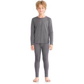 VZV Kids Thermal Underwear Set, Boys Long Underwear Set, Fleece Lined Base Layers Top and Bottom Set for Skiing, Cold Weather