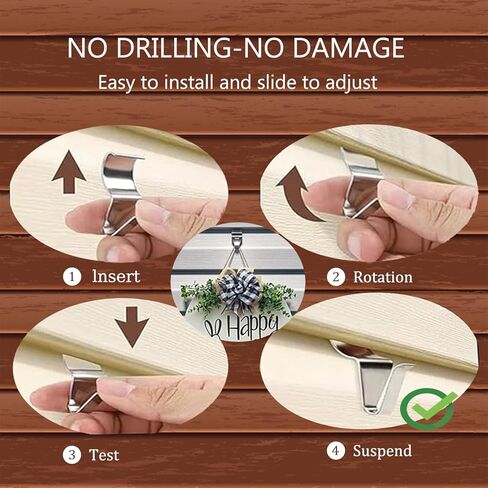 Vinyl Siding Hooks (10 Pack), Heavy Duty Siding Clips, Siding Hooks, No Hole Needed No Damage Vinyl Siding Hanger, Outdoor Hook Hang for Hanging Wreath for Horizontal Gap Vinyl Siding (10 pack) in Saudi Arabia