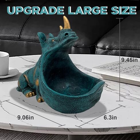 aboxoo وحيد القرن تمثال ديكور المنزل تمثال الراتنج طبق الحلوى مضحك، وعاء المفاتيح، منحوتة الفم الكبير الجدول الفن الديكور أشتات حاوية تخزين مربع، مكتب مكتب، غرفة المعيشة (الضوء الأزرق) in Kuwait