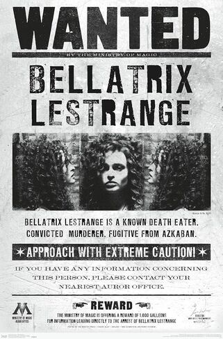 Trends International عالم السحرة: هاري بوتر - Bellatrix Wanted ملصق حائط، 22.375 بوصة × 34 بوصة، نسخة غير مؤطرة in Saudi Arabia