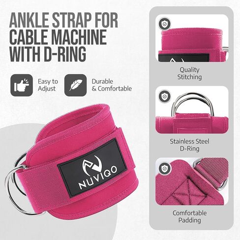 9 Pcs Gym Accessories Set Featuring Barbell Pad with 2 Safety Straps - 2 Ankle Straps for Cable Machine - 2 Weight Lifting Straps - Hip Resistance Band - Carry Bag for Hip Thrust Pad in Kuwait