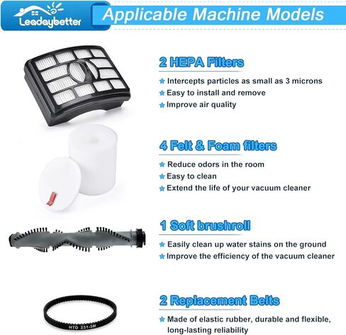 قطع غيار أحزمة لف الفرشاة من Leadaybetter متوافقة مع Shark Rotator Professional NV500 NV501 NV502 NV505 NV520 NV550 UV560 فراغ تستقيم، أجزاء XHF500 XFF500 in Saudi Arabia