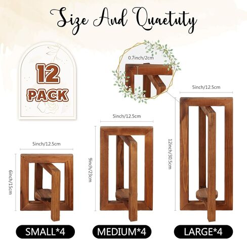 12 قطعة من قطع مركزية للزفاف من OurWarm للطاولات، قطع مركزية خشبية قابلة للطي للطاولات المركزية لحفلات الزفاف، فوانيس ريفية بنية للقطع المركزية لتزيين حفلات الزفاف in Kuwait