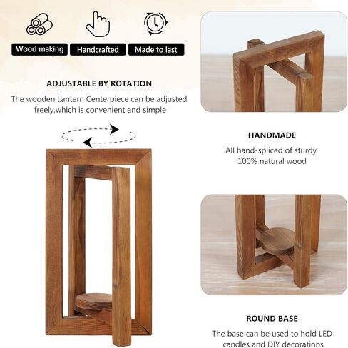 12 قطعة من قطع مركزية للزفاف من OurWarm للطاولات، قطع مركزية خشبية قابلة للطي للطاولات المركزية لحفلات الزفاف، فوانيس ريفية بنية للقطع المركزية لتزيين حفلات الزفاف in Kuwait