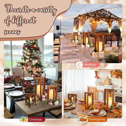 12 قطعة من قطع مركزية للزفاف من OurWarm للطاولات، قطع مركزية خشبية قابلة للطي للطاولات المركزية لحفلات الزفاف، فوانيس ريفية بنية للقطع المركزية لتزيين حفلات الزفاف in Kuwait