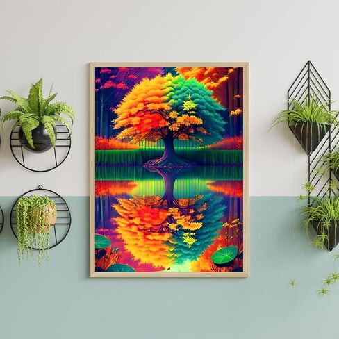 igoodom Dragon Stain Glass Diamond Painting Kits, DIY Stain Glass Dragon Flower Diamond Painting, Diamond Art Kits for Adults for Wall Decor Holidays Gift 12x16 in in Saudi Arabia