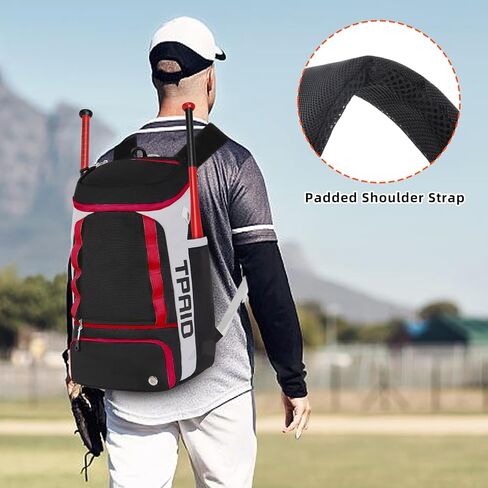 TPAID Baseball Backpack Large Capacity Softball Bag with Shoes Compartment and Fence Hook, Lightweight Baseball Equipment Bag Holds Bats, Helmets, Gloves, Hats, Clothes, Shoes in Saudi Arabia
