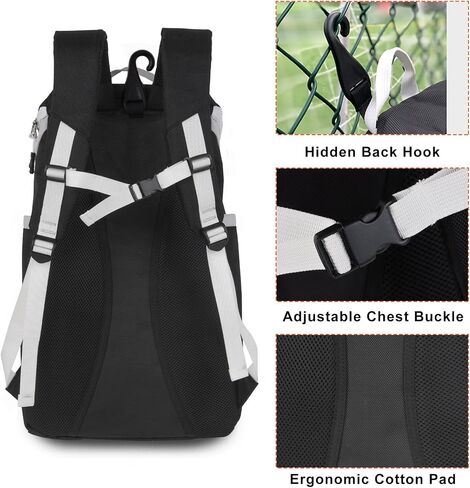 TPAID Baseball Backpack Large Capacity Softball Bag with Shoes Compartment and Fence Hook, Lightweight Baseball Equipment Bag Holds Bats, Helmets, Gloves, Hats, Clothes, Shoes in Saudi Arabia