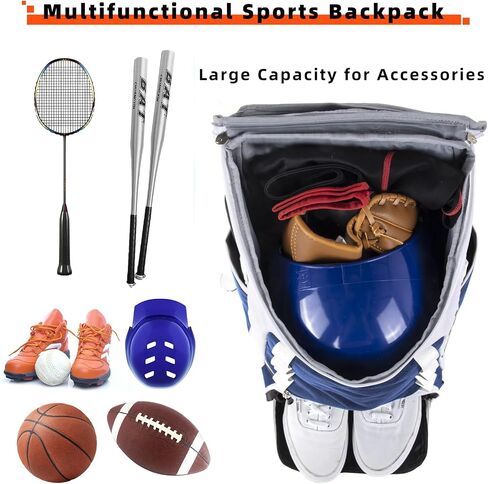 TPAID Baseball Backpack Large Capacity Softball Bag with Shoes Compartment and Fence Hook, Lightweight Baseball Equipment Bag Holds Bats, Helmets, Gloves, Hats, Clothes, Shoes in Saudi Arabia