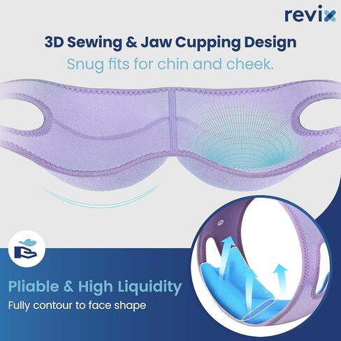 REVIX Wisdom Teeth Ice Packs for Oral Surgery Ice Head Wraps with 3D Sewing Design, Extra Snug Fit for Face Cold Packs for Dental Implants, Chin Pain & Wisdom Teeth Recovery, Black 2 Sets in Kuwait