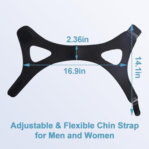 أجهزة مضادة للشخير، حزام ذقن للنوم، حزام ذقن مضاد للشخير لمستخدمي CPAP، حزام ذقن قابل للتعديل وجيد التهوية للرجال والنساء أثناء النوم، شعر غير لاصق، لا يبهت، صديق للبشرة، قطعة واحدة in Kuwait