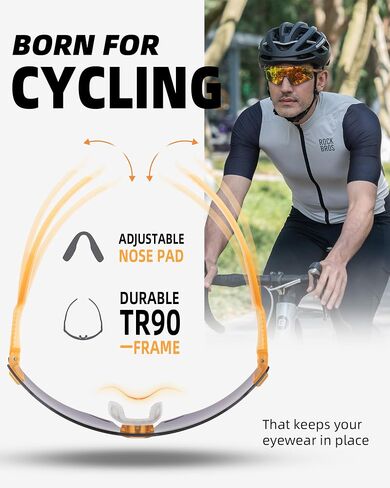 ROCKBROS Cycling Glasses For Men UV Protection Bike Glasses For Men Cycling Sunglasses Sports Glasses for Running, MTB in Saudi Arabia
