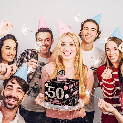 صندوق نقود مفاجئ وردي، هدايا عيد ميلاد سعيد الأربعين للنساء والرجال، صندوق نقود للهدايا النقدية، لوازم زينة وردية لحفلات عيد الميلاد الأربعين (مع 35 حقيبة) in Kuwait