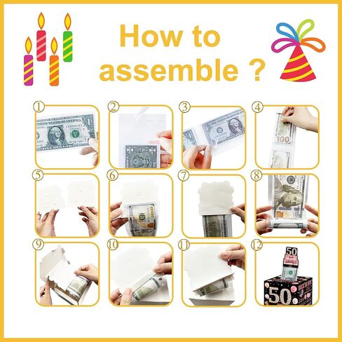 صندوق نقود مفاجئ وردي، هدايا عيد ميلاد سعيد الأربعين للنساء والرجال، صندوق نقود للهدايا النقدية، لوازم زينة وردية لحفلات عيد الميلاد الأربعين (مع 35 حقيبة) in Kuwait