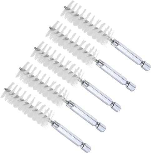 Bore Brush, 10mm Dia 4 Inch Length, Nylon Cleaning Wire Brushes with 1/4 Inch Hex Shank - (Applications: for Power Drill, Die Grinder), 5-Pieces in Saudi Arabia