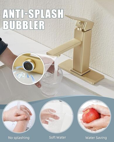 Bathroom Faucet Set with Pop Up Drain, Single Handle Black Bathroom Sink Faucet with Deck Plate, Vanity Faucet for Bathroom Sink (1 Hole or 3 Holes), Farmhouse RV Sink Faucet-2 Sets in Saudi Arabia