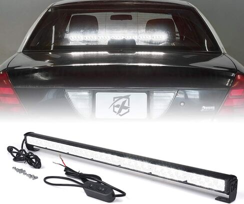 Xprite 31.5 Inch LED Traffic Advisor Strobe Light Bar, 21 Flashing Patterns w/Suction Cup, Interior Windshield Deck Emergency Warning Light Bar for Police Volunteer Vehicles Trucks - Red Blue in Saudi Arabia