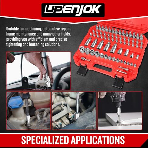 Torx Bit Socket Set,1/4", 3/8" and 1/2" Drive, 14-piece Star T6 - T60 Set, S2 Steel and CR-V, with Storage Case. in Saudi Arabia