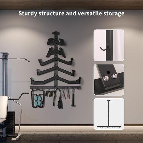 رف تخزين المرفقات المنسدلة للأسفل: معدات لياقة بدنية مثبتة على الحائط قابلة للإزالة - تنظيم رفوف تخزين الصالة الرياضية لتوفير المساحة in Kuwait