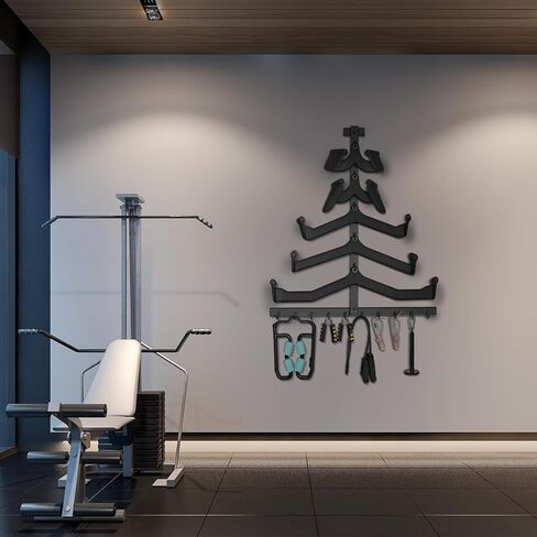 رف تخزين المرفقات المنسدلة للأسفل: معدات لياقة بدنية مثبتة على الحائط قابلة للإزالة - تنظيم رفوف تخزين الصالة الرياضية لتوفير المساحة in Kuwait