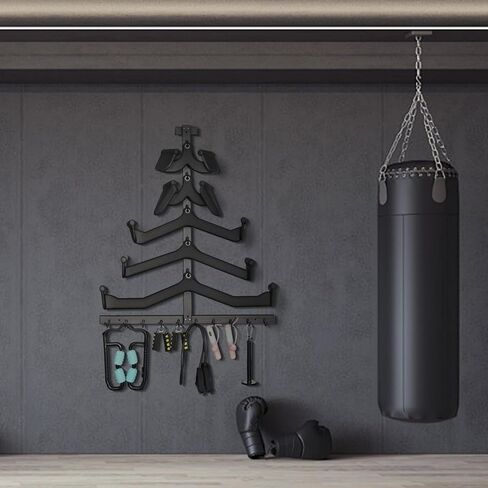 رف تخزين المرفقات المنسدلة للأسفل: معدات لياقة بدنية مثبتة على الحائط قابلة للإزالة - تنظيم رفوف تخزين الصالة الرياضية لتوفير المساحة in Kuwait