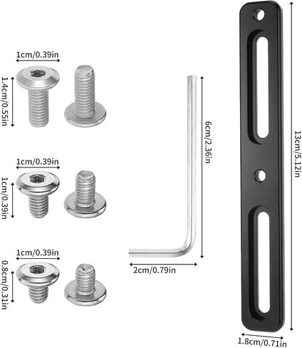 Bike Bottle Cage Adapter, Bicycle Bottle Mounting Base with 6pcs Screws Adjustable Water Bottle Cage Mounts 2-Slot Water Bottle Bracket Adapter Accessories for Road Mountain Bike in Saudi Arabia