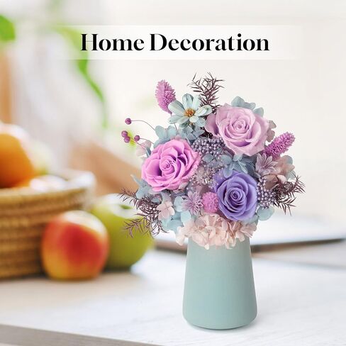 Preserved Flowers Bouquet,Christmas Rose Flowers with Gift Box,Birthday Gifts for Women,Purple Rose Bouquets Last 3-5 Years Forever Flowers for Christmas,Thanksgiving,New Year,Valentines,Mothers in Saudi Arabia