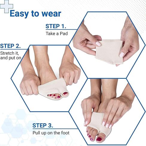 Metatarsal Pads for Men and Women - Gel-Infused Fabric Sleeves for Ball of Foot Pain Relief, Sesamoiditis, Metatarsalgia, Morton's Neuroma - Includes 1 Pair/2PCS in Saudi Arabia
