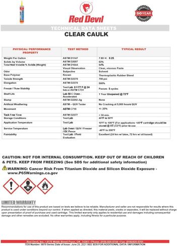 لاصق Red Devil 0870 Clear Caulk عالي الأداء، 10.1 أونصة in Saudi Arabia