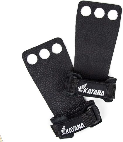 3 Hole Leather Gymnastics Hand Grips - Palm Protection and Wrist Support for Cross Training, Kettlebells, Pull ups, Weightlifting, Chin ups, Workout, & Exercise (Youth Pink, Medium) in Kuwait