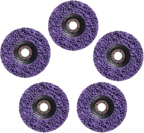 5Pcs Quick Change Easy Strip Discs, 4 Inch x 5/8 Inch Purple Silicon Carbide Abrasive Wheel for Grinding Paint Rust, Fit for Angle Grinders, Use for Wood Metal Glass in Saudi Arabia