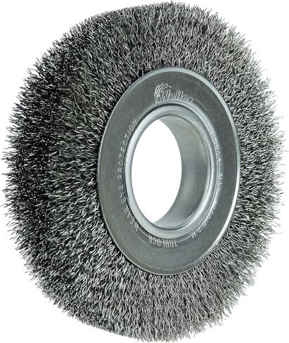 Weiler 03070 6" Wide Face Crimped Wire Wheel, .014" Steel Fill, 2" Arbor Hole, Made in the USA in Saudi Arabia