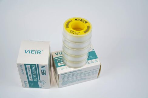 شريط تيفلون عالي الكثافة 3/4 بوصة (عرض) × 500 بوصة (طول) - شريط أنابيب المياه PTFE - ختم الخيط - مناسب لرأس الدش والأنابيب - ختم أنابيب المياه المحلية - شريط الختم (5 أكياس) in Saudi Arabia