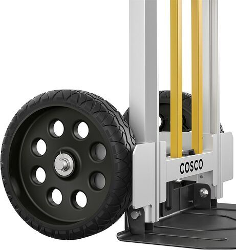 COSCO 12253BBY1E الجيل القادم 3 في 1 شاحنة يدوية قابلة للطي لأصابع القدم، سعة وزن 800/1000 رطل، أصفر in Saudi Arabia