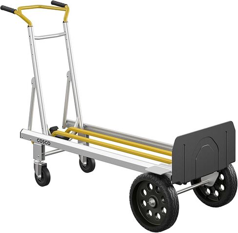 COSCO 12253BBY1E الجيل القادم 3 في 1 شاحنة يدوية قابلة للطي لأصابع القدم، سعة وزن 800/1000 رطل، أصفر in Saudi Arabia