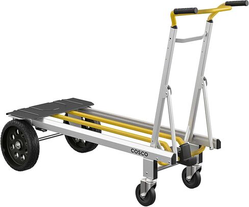 COSCO 12253BBY1E الجيل القادم 3 في 1 شاحنة يدوية قابلة للطي لأصابع القدم، سعة وزن 800/1000 رطل، أصفر in Saudi Arabia