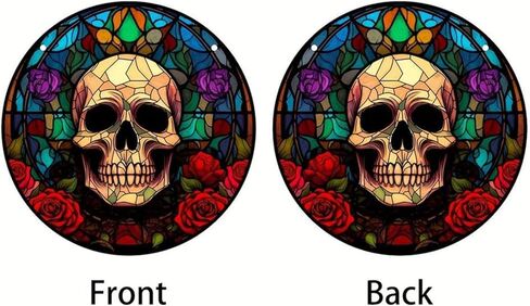 الجمجمة الورود الملون الاكريليك نافذة الشنق هالوين suncatchers للنوافذ غرفة نوم حديقة المطبخ جدار ديكور هالوين الخريف عيد الميلاد ساحر ديكور المنزل in Kuwait