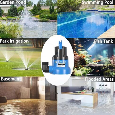 1/2HP Sump Pump Submersible 0.04 inch Low suction Water Draining Design for Completely Water Removal from Flooded Basement Pools Hot Tub Backyard 25FT Power Cord in Saudi Arabia