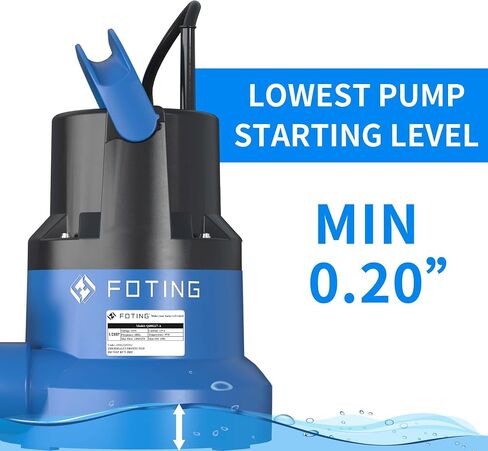 1/2HP Sump Pump Submersible 0.04 inch Low suction Water Draining Design for Completely Water Removal from Flooded Basement Pools Hot Tub Backyard 25FT Power Cord in Saudi Arabia