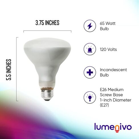 lumenivo Replacement for Sylvania Lighting BR30 65 Watt Flood Light Bulbs Indoor Frosted BR30 65W Indoor Flood Light with E26 Medium Screw Base - Soft White - 120V - 12 Pack in Kuwait