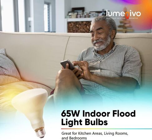 lumenivo Replacement for Sylvania Lighting BR30 65 Watt Flood Light Bulbs Indoor Frosted BR30 65W Indoor Flood Light with E26 Medium Screw Base - Soft White - 120V - 12 Pack in Kuwait
