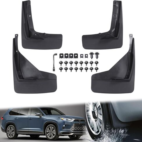 اللوحات الطينية المتوافقة مع Toyota Grand Highlander 2023 2024+، واقي الطين الأمامي والخلفي 4 قطع، واقيات الطين على جانبي السائق والراكب in Kuwait