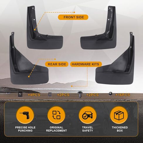 اللوحات الطينية المتوافقة مع Toyota Grand Highlander 2023 2024+، واقي الطين الأمامي والخلفي 4 قطع، واقيات الطين على جانبي السائق والراكب in Kuwait