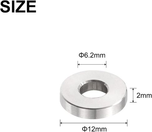 uxcell 12pcs Stainless Steel Spacer 6.2mm Bore x 15mm OD x 2mm Length Screw Bushing Plain Finish Round Metal Spacer for M6 Screws Bolts and Rods in Saudi Arabia