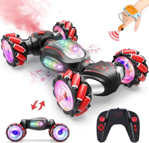 Dysaim Gesture Sensing RC Stunt Car، ألعاب للأولاد والبنات الذين تتراوح أعمارهم بين 6-12 عامًا، سيارة تحكم عن بعد 4WD تدور 360 درجة، سيارات الانجراف RC مع بخاخ موسيقى أضواء، 2.4 جيجا هرتز يتم التحكم فيها يدويًا، هدايا عيد الميلاد وعيد الميلاد in Saudi Arabia