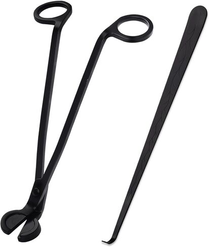 مجموعة إكسسوارات شموع 2 في 1، ولاعات لتشذيب فتيل الشموع، أداة تشذيب فتيل الشموع، مطفأة الشموع العتيقة، غطاسة فتيل الشموع لمحبي الشموع (أسود) in Kuwait