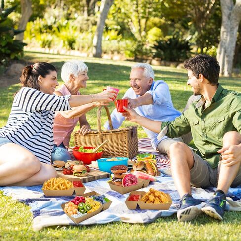 150 عبوة من صواني الطعام الورقية من ورق الكرافت، 2 صواني تقديم الطعام للاستعمال مرة واحدة، قوارب طعام Ppaer تخرج حاويات الطعام للناتشوز، التاكو، البطاطس المقلية، الشواء، المهرجانات، الحفلات in Kuwait